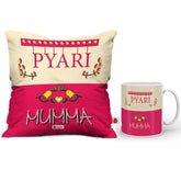 Pyari Mumma Quote Printed Cushion & Coffee Mug Gift For Mother